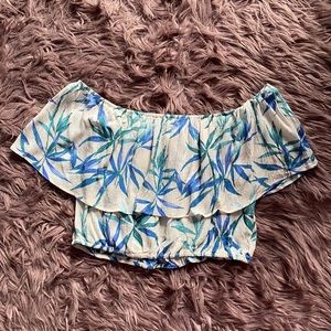 Tropical Sleeveless Crop Top
